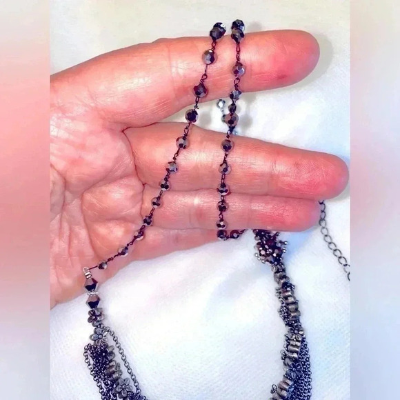 Dark Metal  Simple Summer necklace. New - Picture 5 of 5